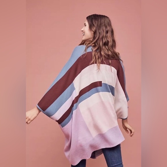 Plenty Tracey Reese Anthropologie Geometric Poncho XS/S - Picture 7 of 7